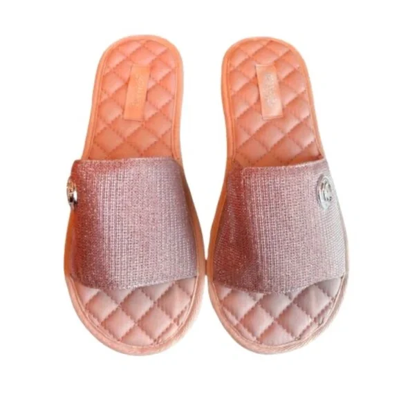 Michael Kors Womens Janis Pink Slides Size 10 Sandals‎